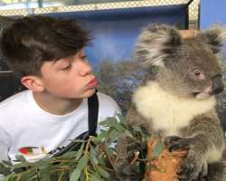 He went for a trip to Perth, Australia in October of 2018.  He met various animals there.